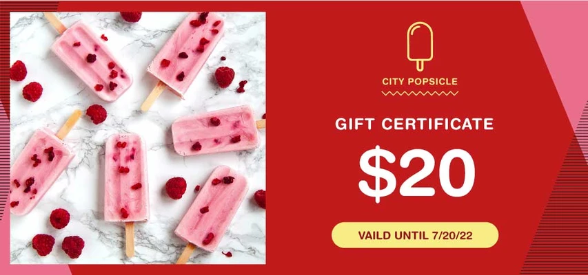 Template Summery Red Popsicle Voucher Design