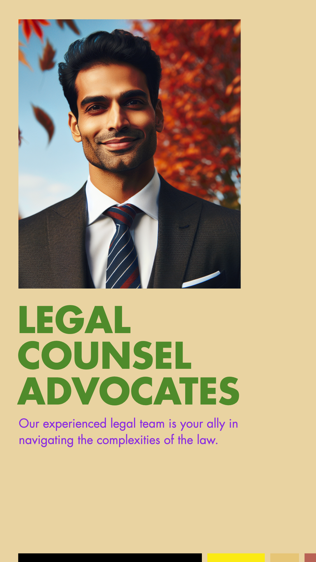 Elegant Legal Counsel Poster Design in Black and Yellow