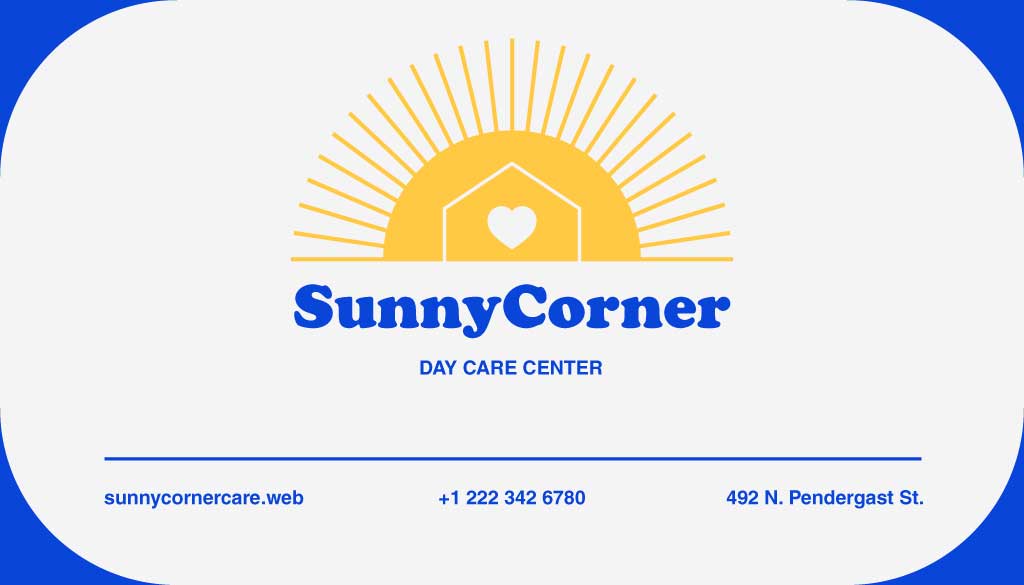 Sunny Corner Day Care Center Poster in Blue