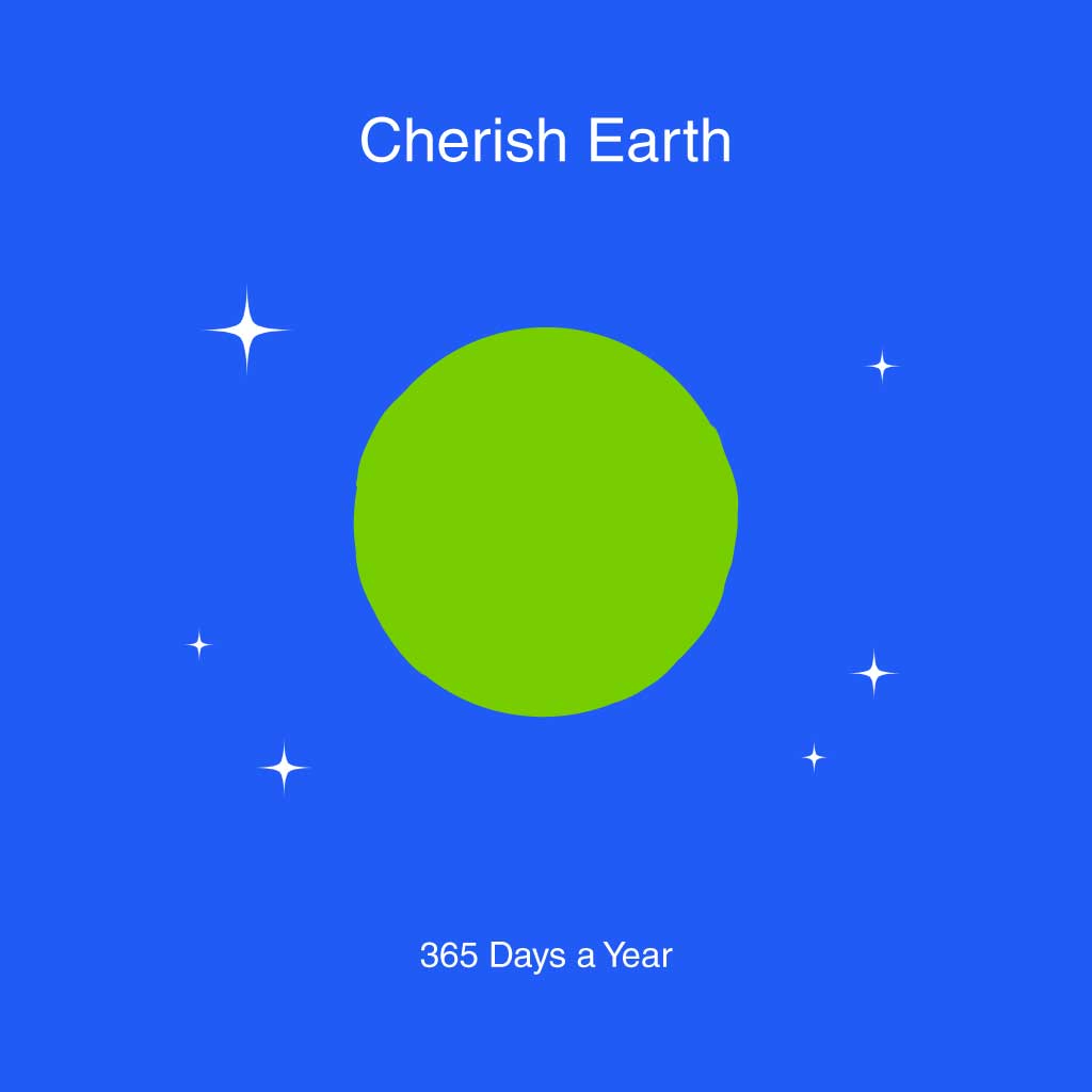 Cherish Earth Blue Green Poster Design