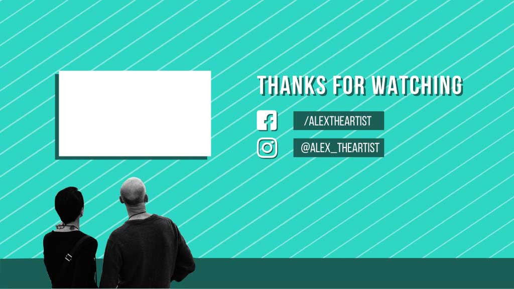 Template Sleek Teal Video Outro Post Design