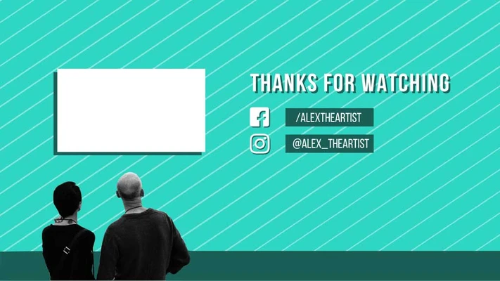 Template Sleek Teal Video Outro Post Design