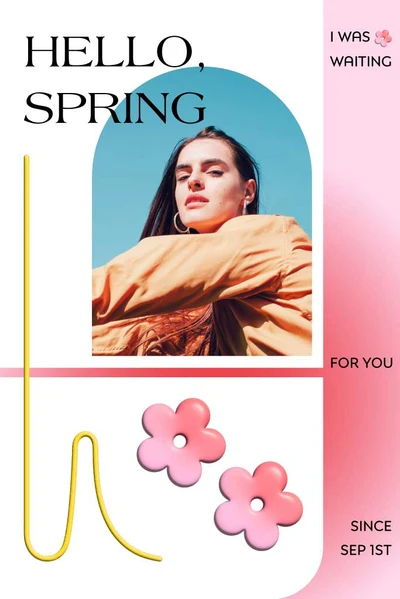 Template Cheerful Spring Season Greetings Poster Design