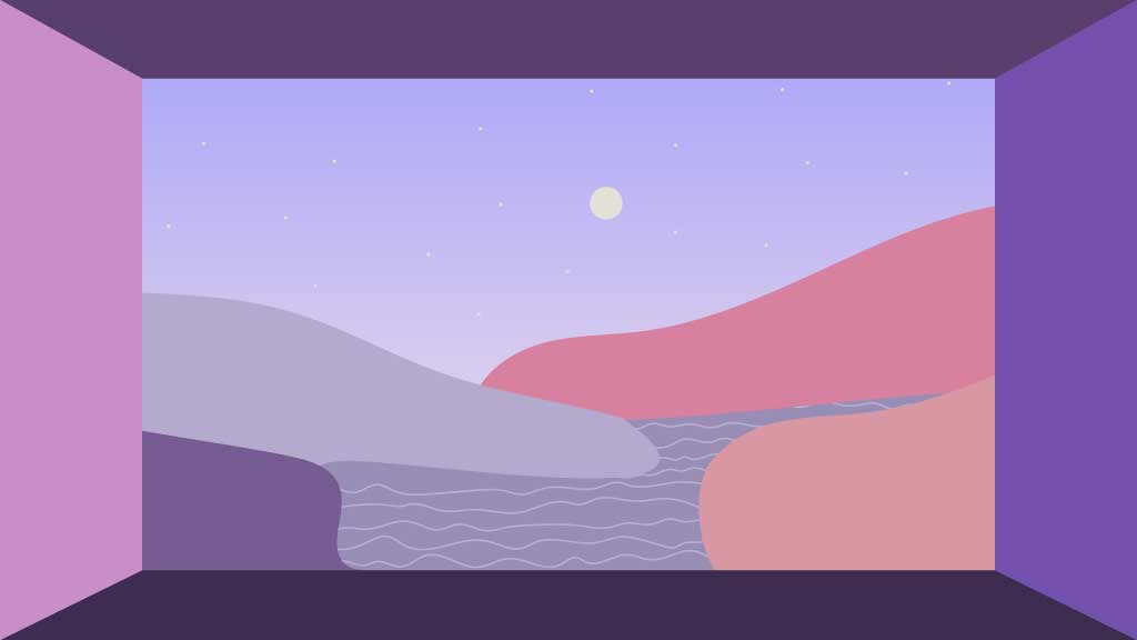 Soothing Purple Landscape Poster Design