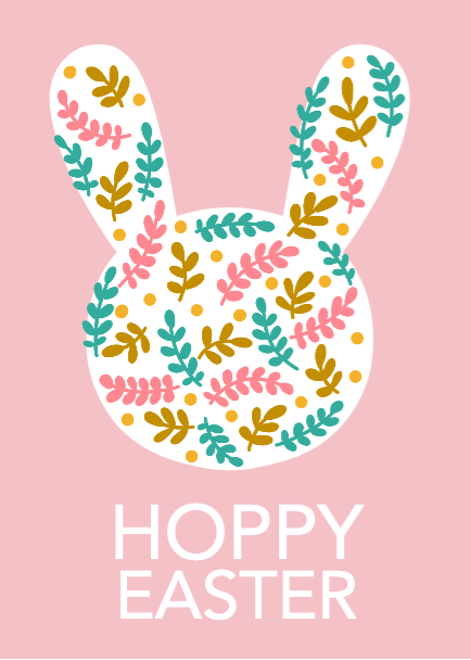 Template Cheerful Pink Easter Bunny Poster Design