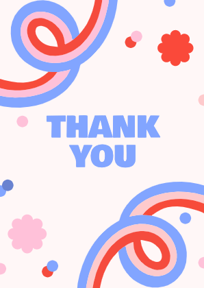 Vibrant Red Blue Appreciation Thank You Card