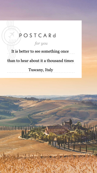 Template Tuscan Sunrise Travel Postcard Template