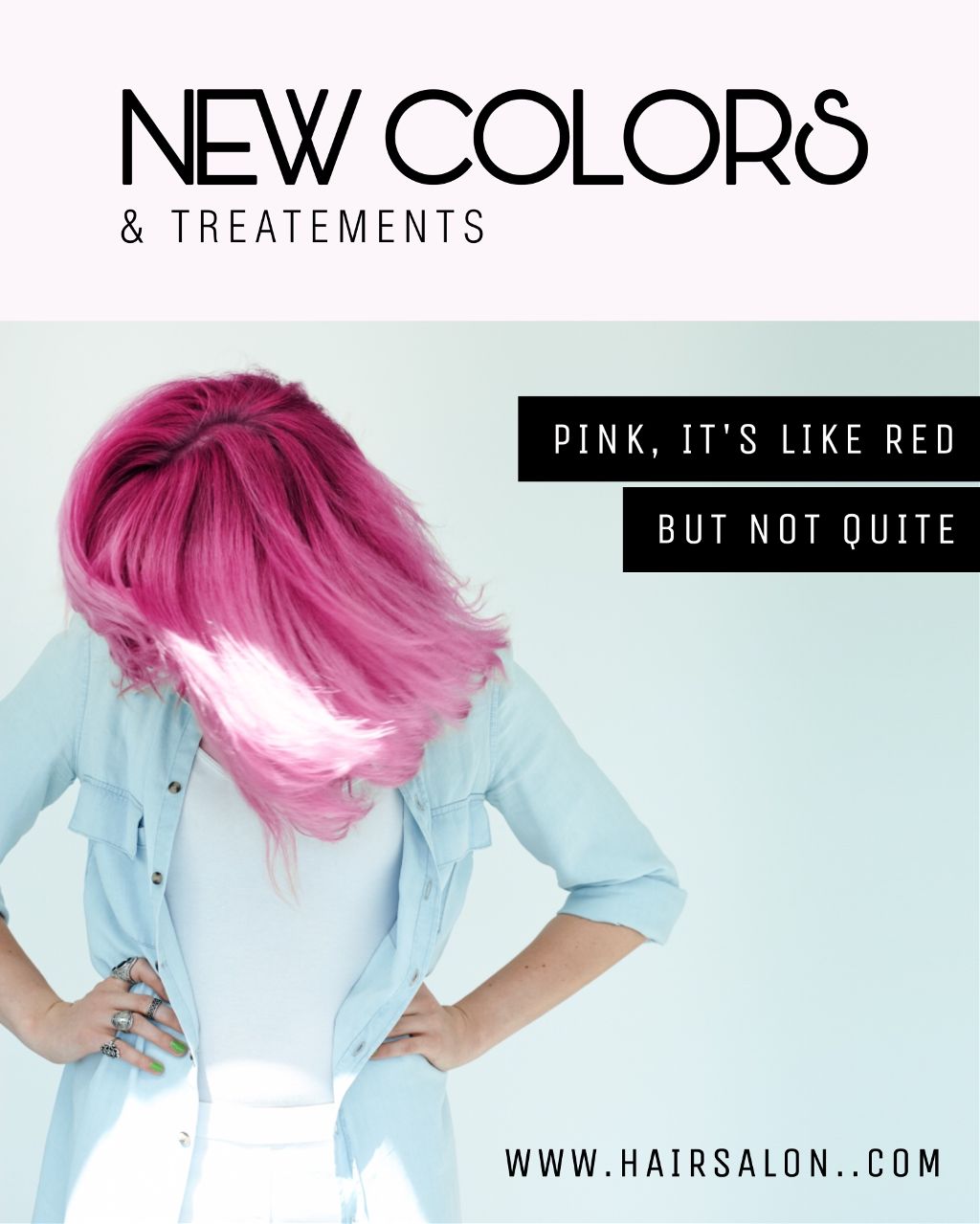 Chic Pink Hair Salon Poster Design Template