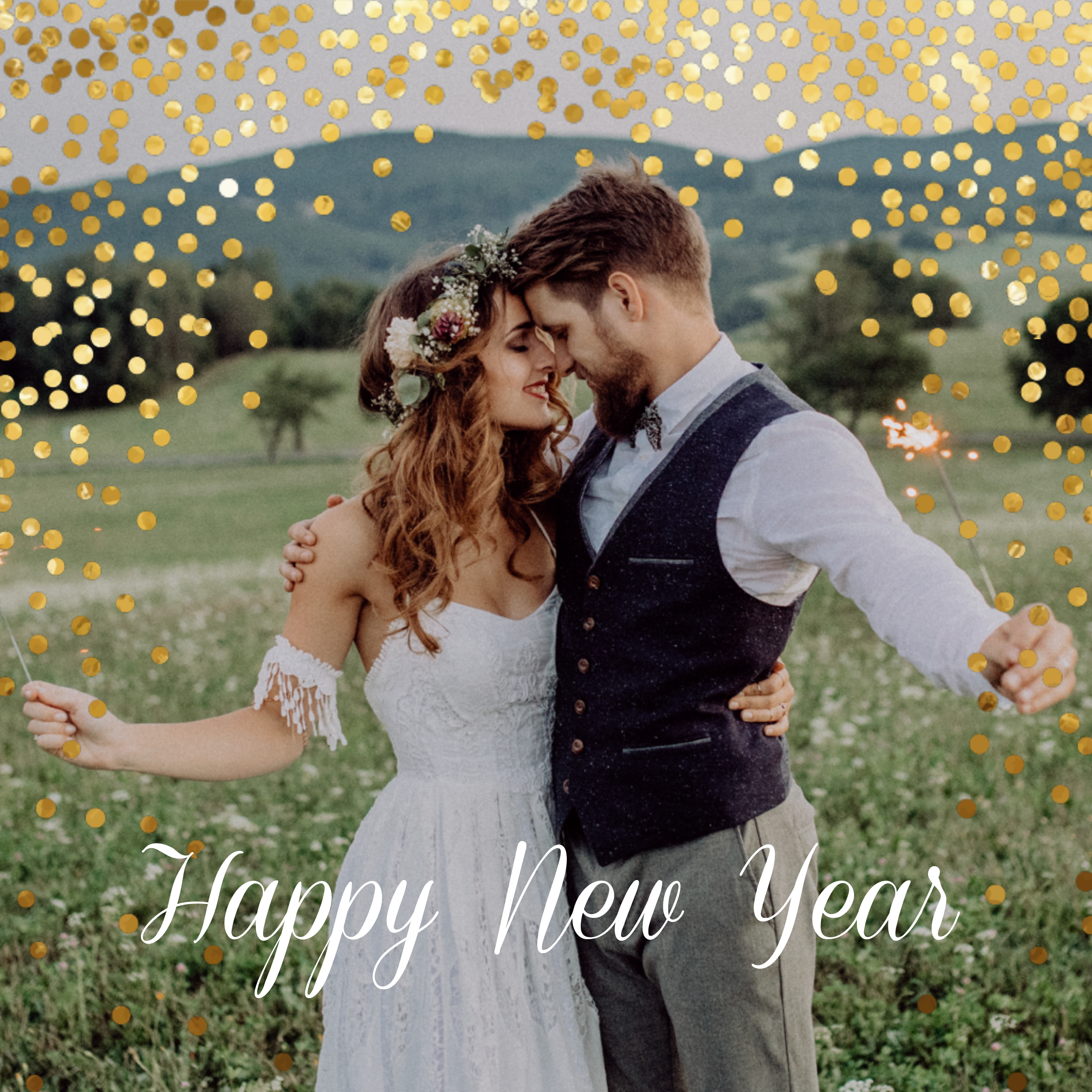 Romantic New Year Celebration Post Template