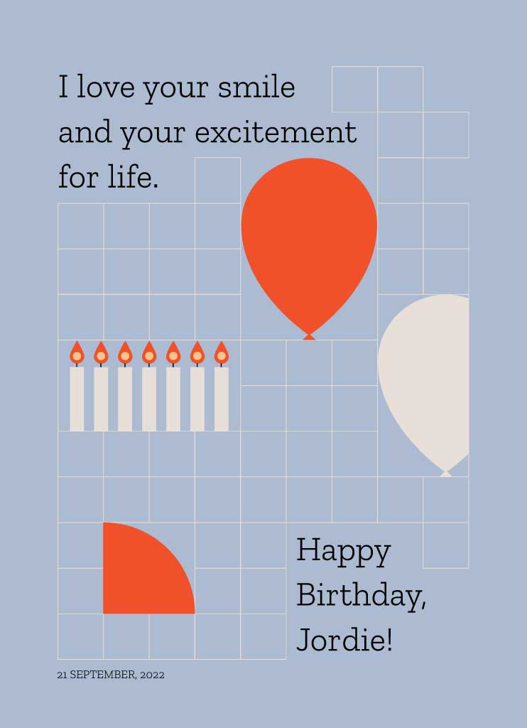 Warm Wishes Orange Blue Birthday Poster