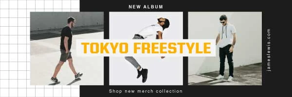 Template Chic Black Yellow Music Album Post