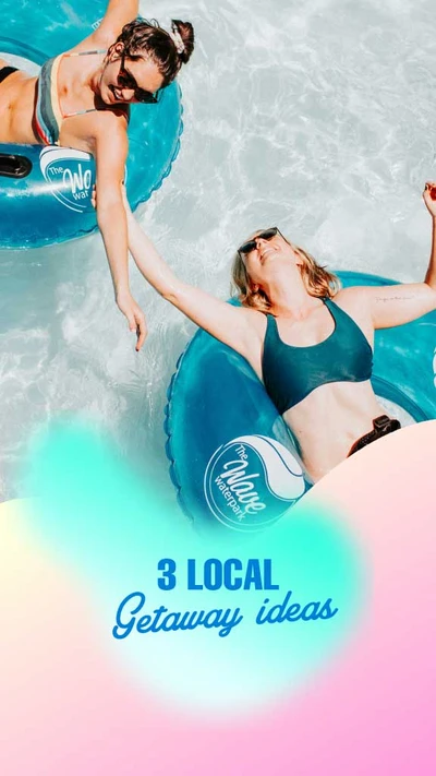 Summery Blue Pink Getaway Ideas Poster