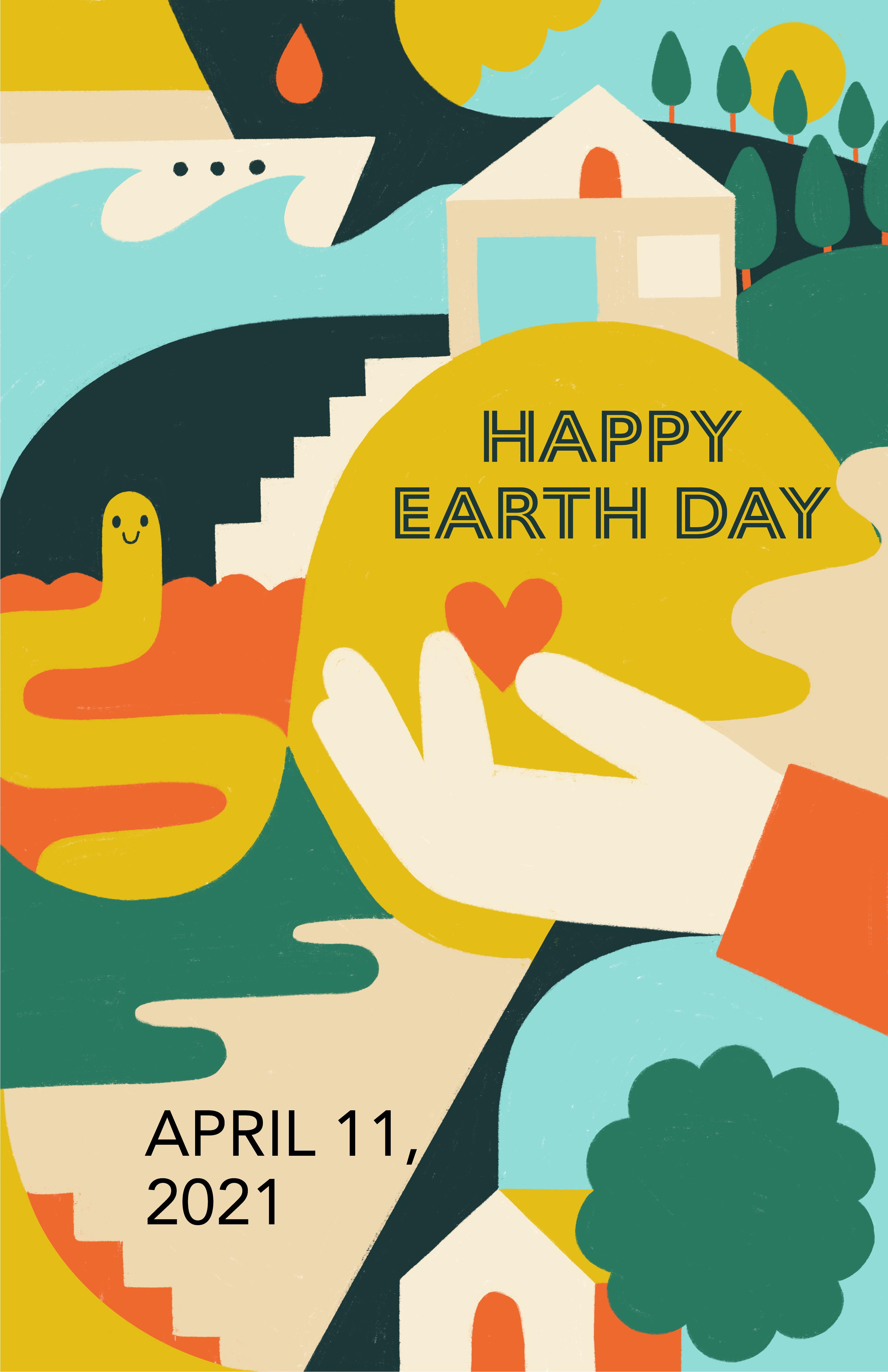 Colorful Earth Day Celebration Poster Template