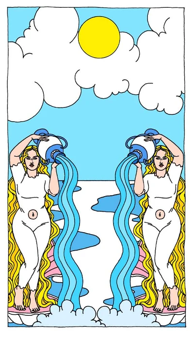 Template Art Nouveau Poster with Celestial Blue Sky