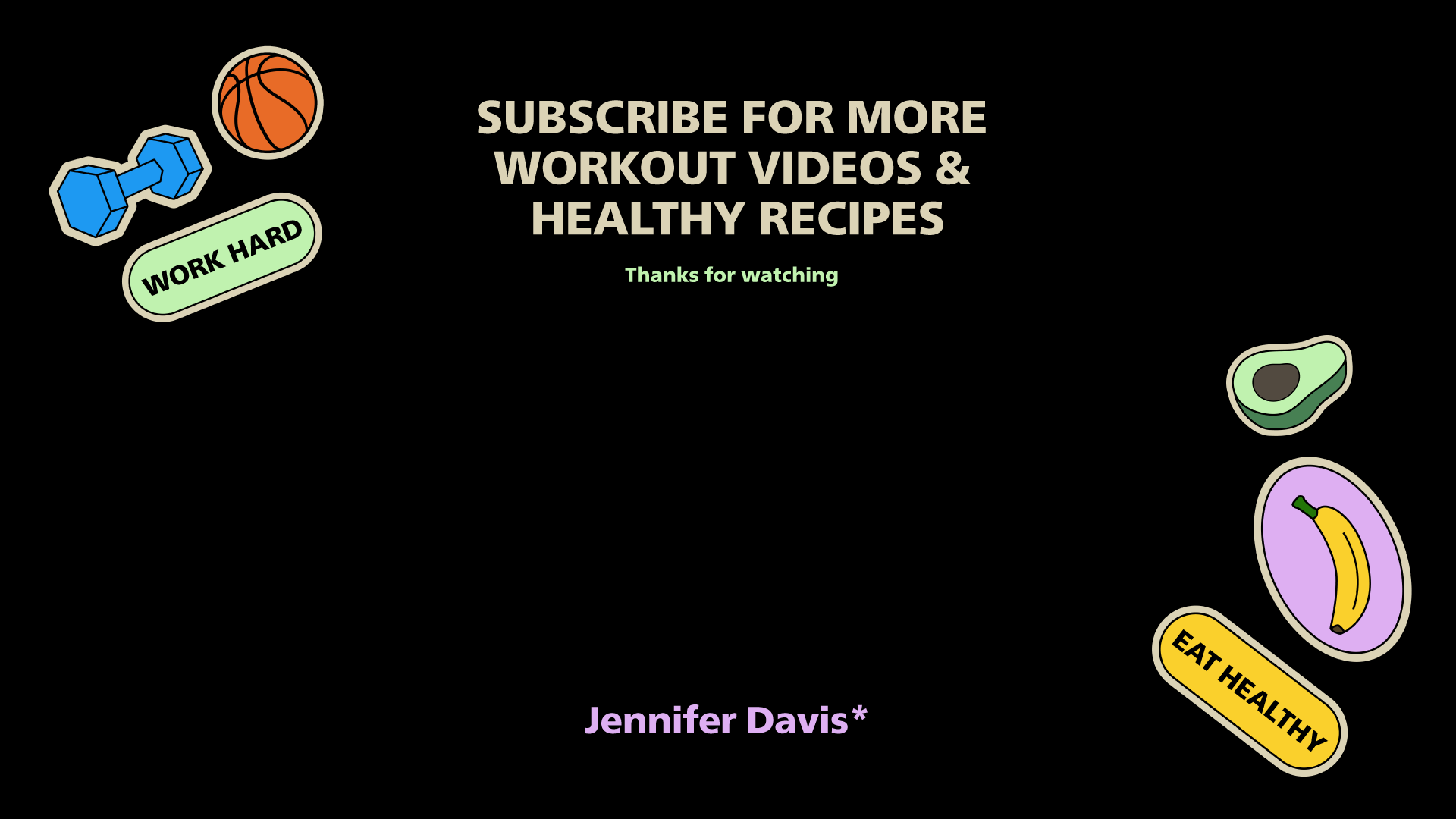 Black Wellness YouTube End Screen Post Design