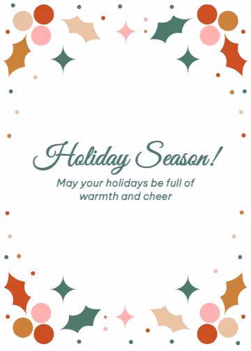 Charming Holiday Season Greeting Card Design