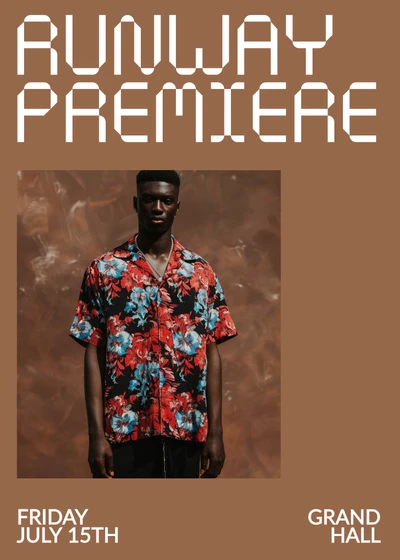 Template Stylish Brown Invitation for Runway Showcase