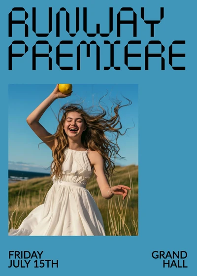Template Runway Premiere Event Invitation in Blue