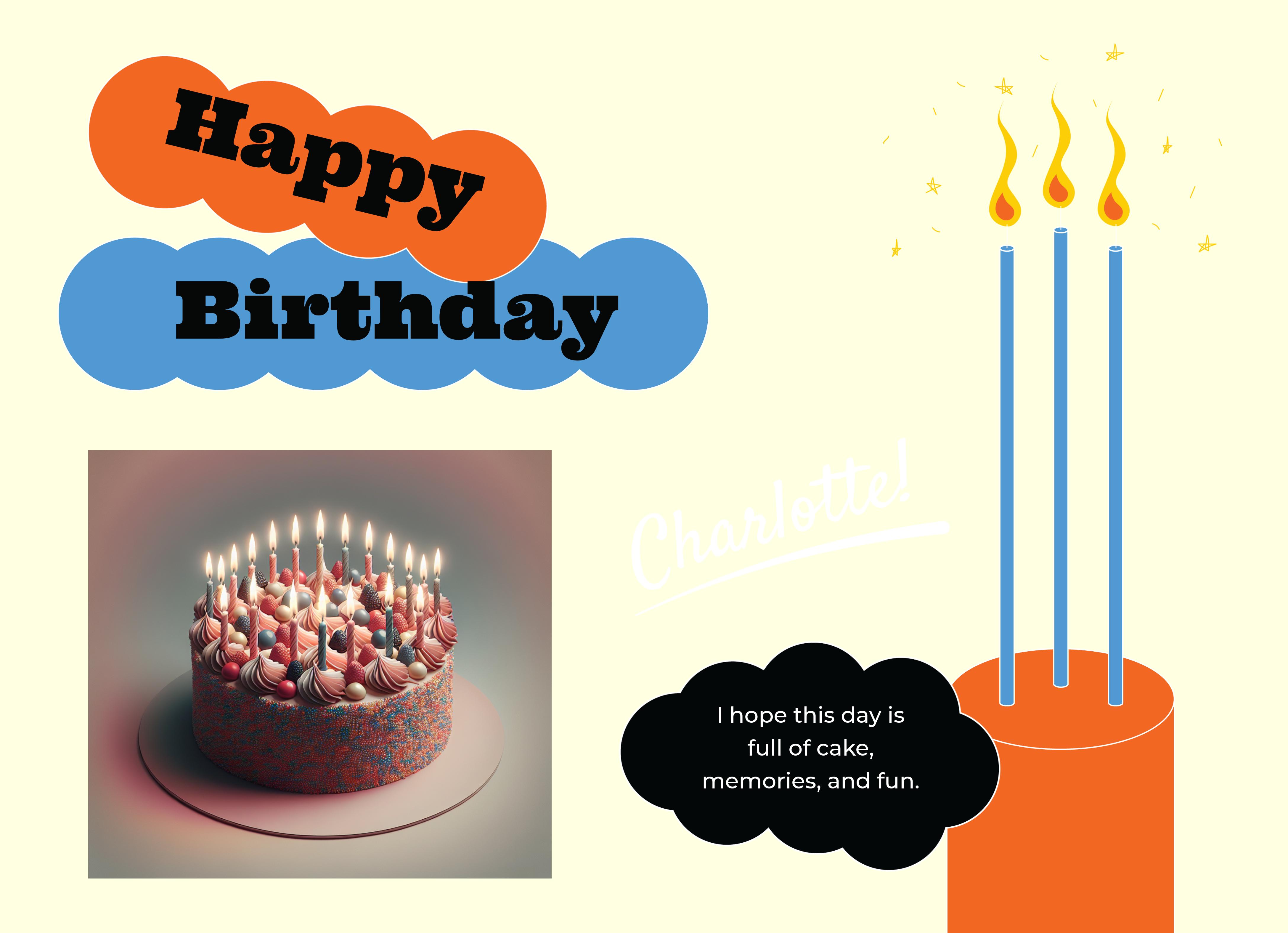 Vibrant Black and Orange Birthday Poster Design