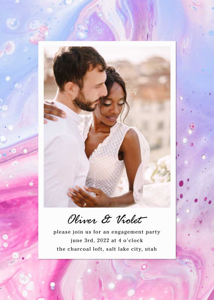 Template Elegant Pink Engagement Invitation Post