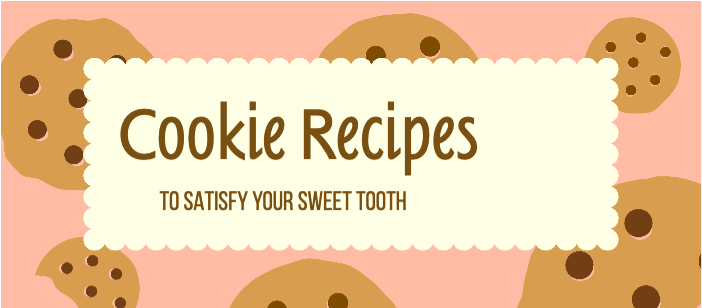 Delicious Cookie Recipes Banner in Peach and Cream