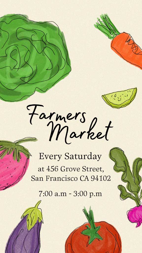 Green Tinged Farmers Market Poster Design