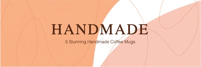 Template Elegant Handmade Mugs Advertisement Template Peach Tones