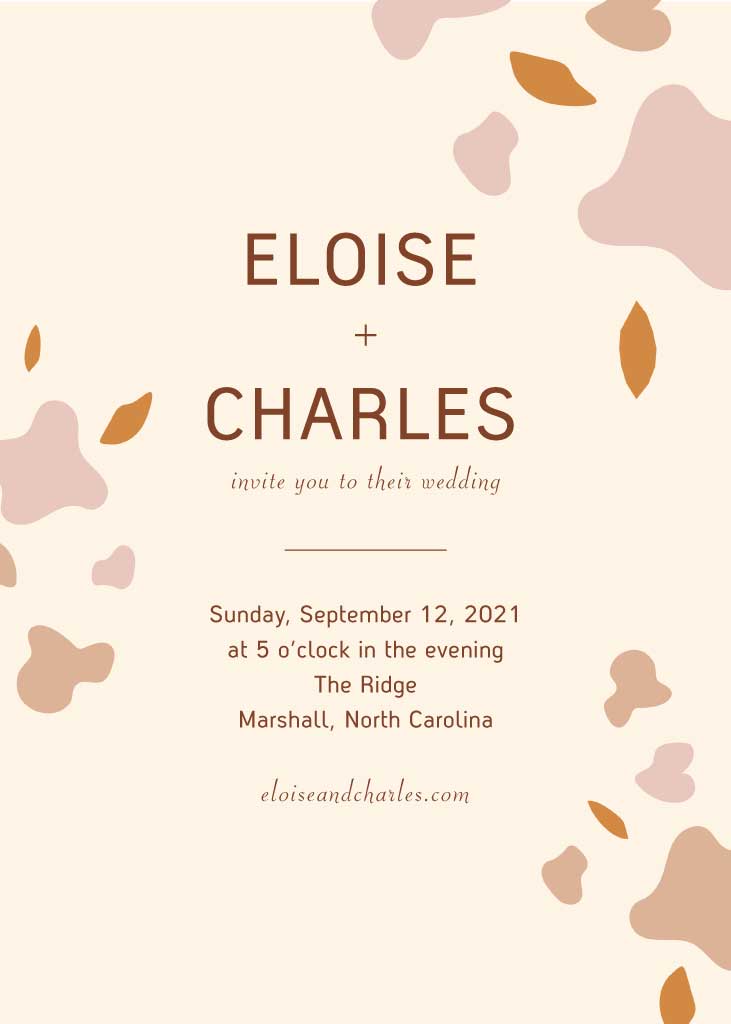 Elegant Peach Wedding Invitation Post