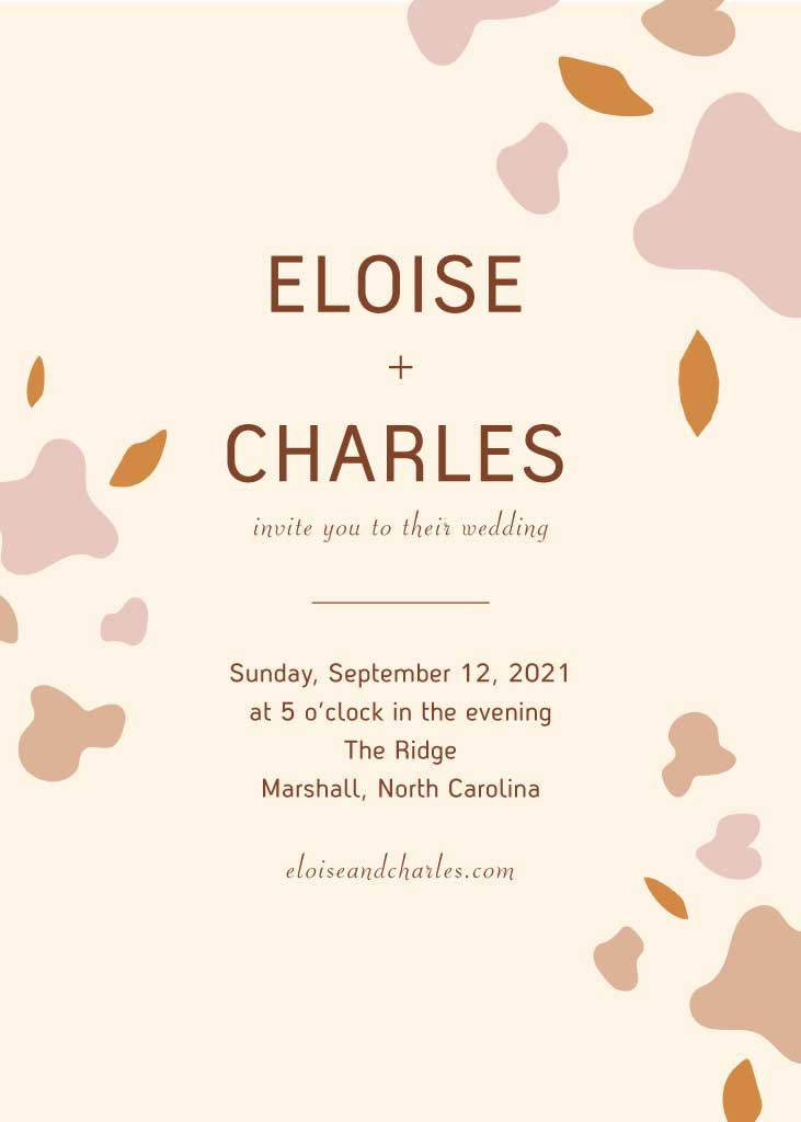 Template Elegant Peach Wedding Invitation Post