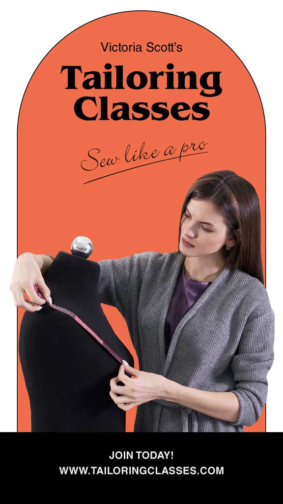 Elevate Your Sewing Skills Poster in Vibrant Orange