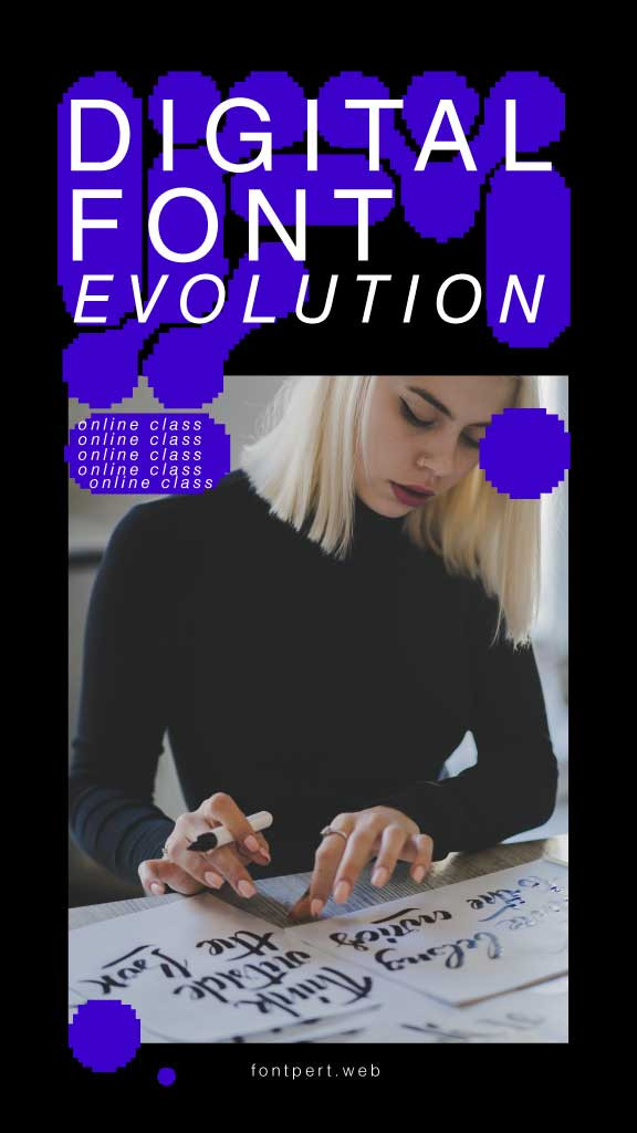 Template Creative Typographic Design Poster in Purple