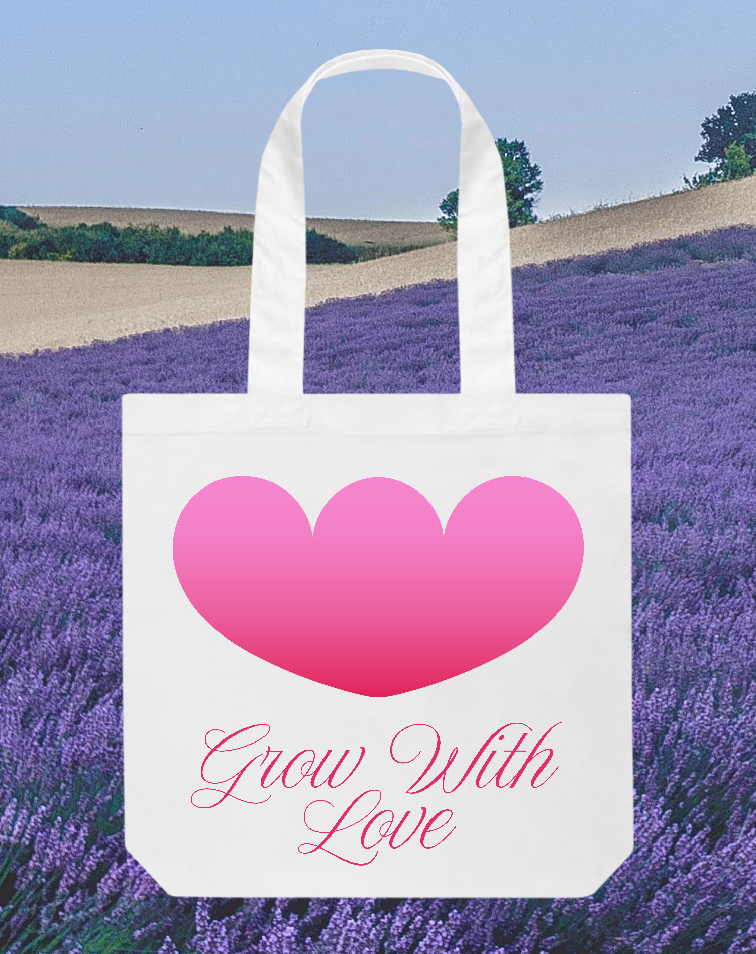 Template Charming Pink Heart Tote Bag Design