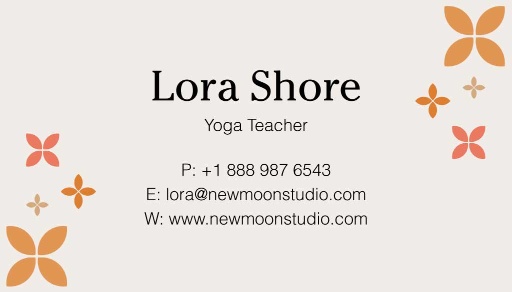 Elegant Beige Yoga Instructor Business Card