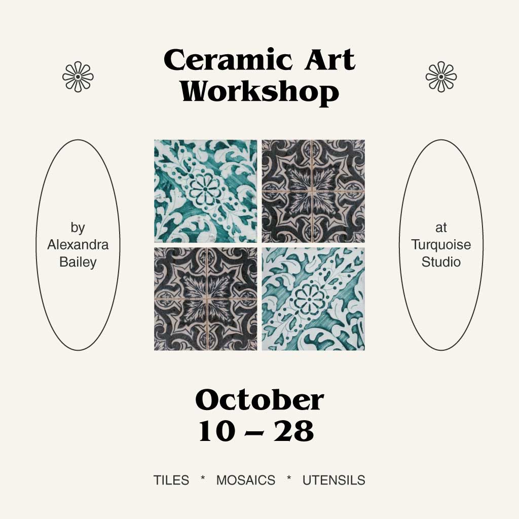 Creative Turquoise Ceramic Workshop Poster