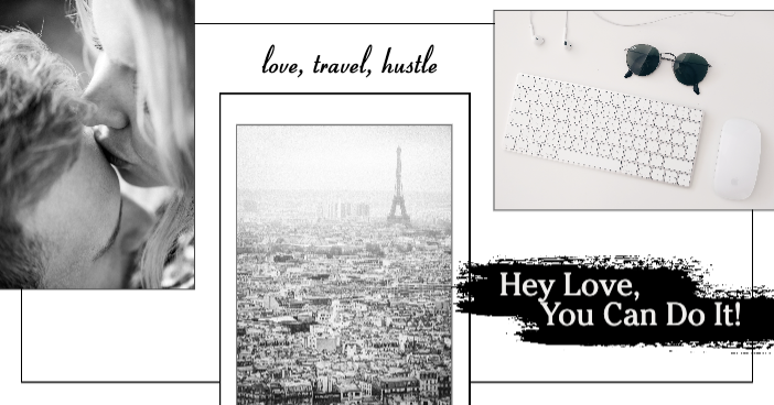 Template Monochrome Motivation Desk Poster Design