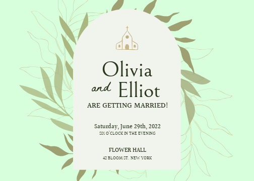 Elegant Green Wedding Invitation Post