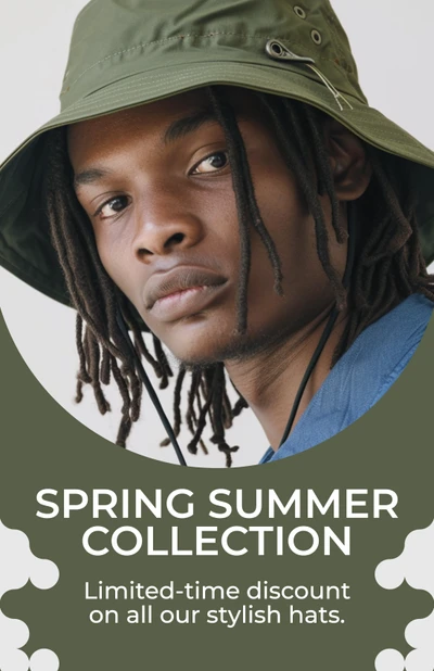 Template Chic Green Spring Summer Collection Poster