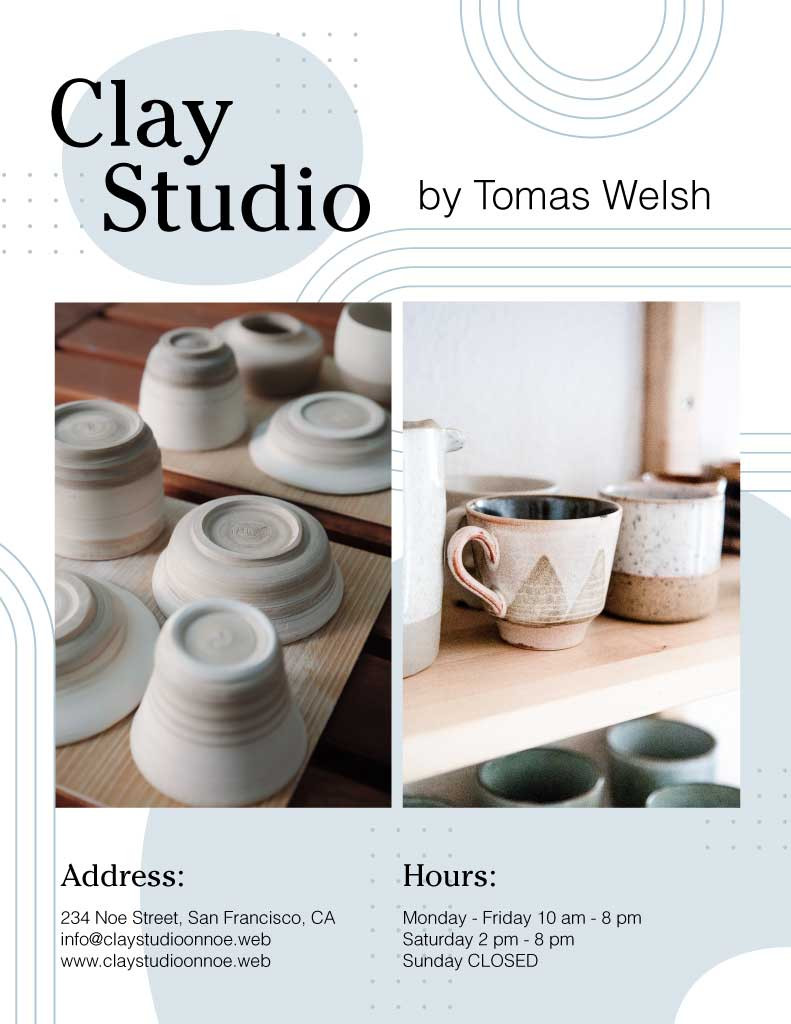 Template Elegant Beige Pottery Workshop Flyer Template