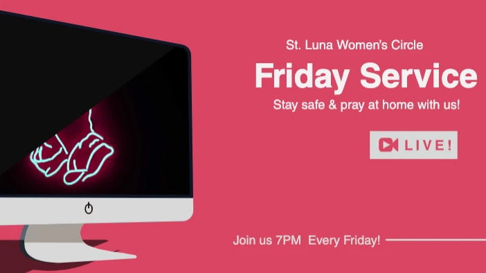 Friday Service Online Event Poster Raspberry