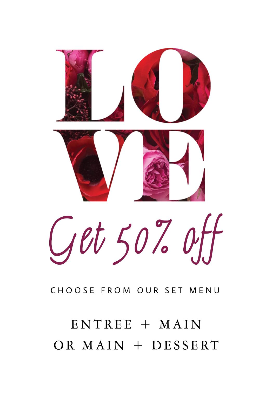 Romantic Red Floral Discount Poster Design