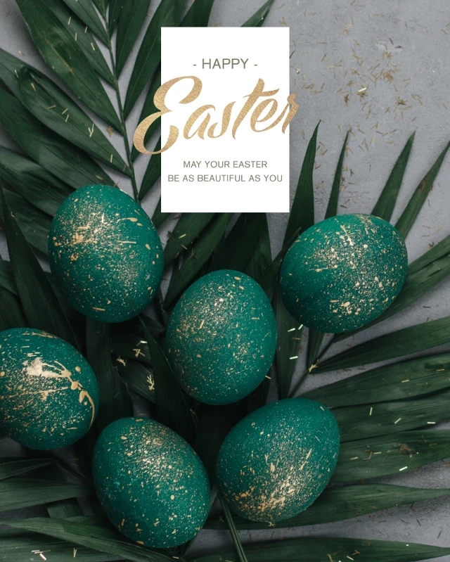 Template Chic Emerald Easter Greeting Post Template