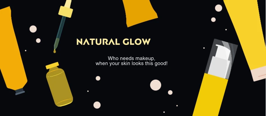 Template Radiant Beauty Skincare Ad Black and Yellow