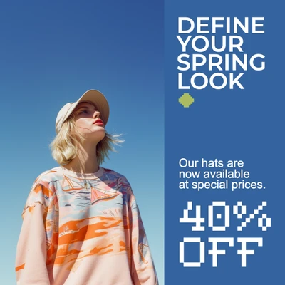 Template Bright Blue Spring Instagram-Square Post Design