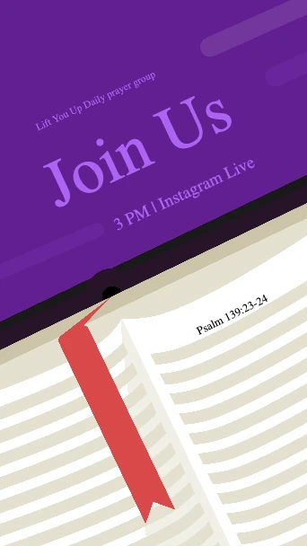 Template Spiritual Gathering Instagram Live Purple Poster