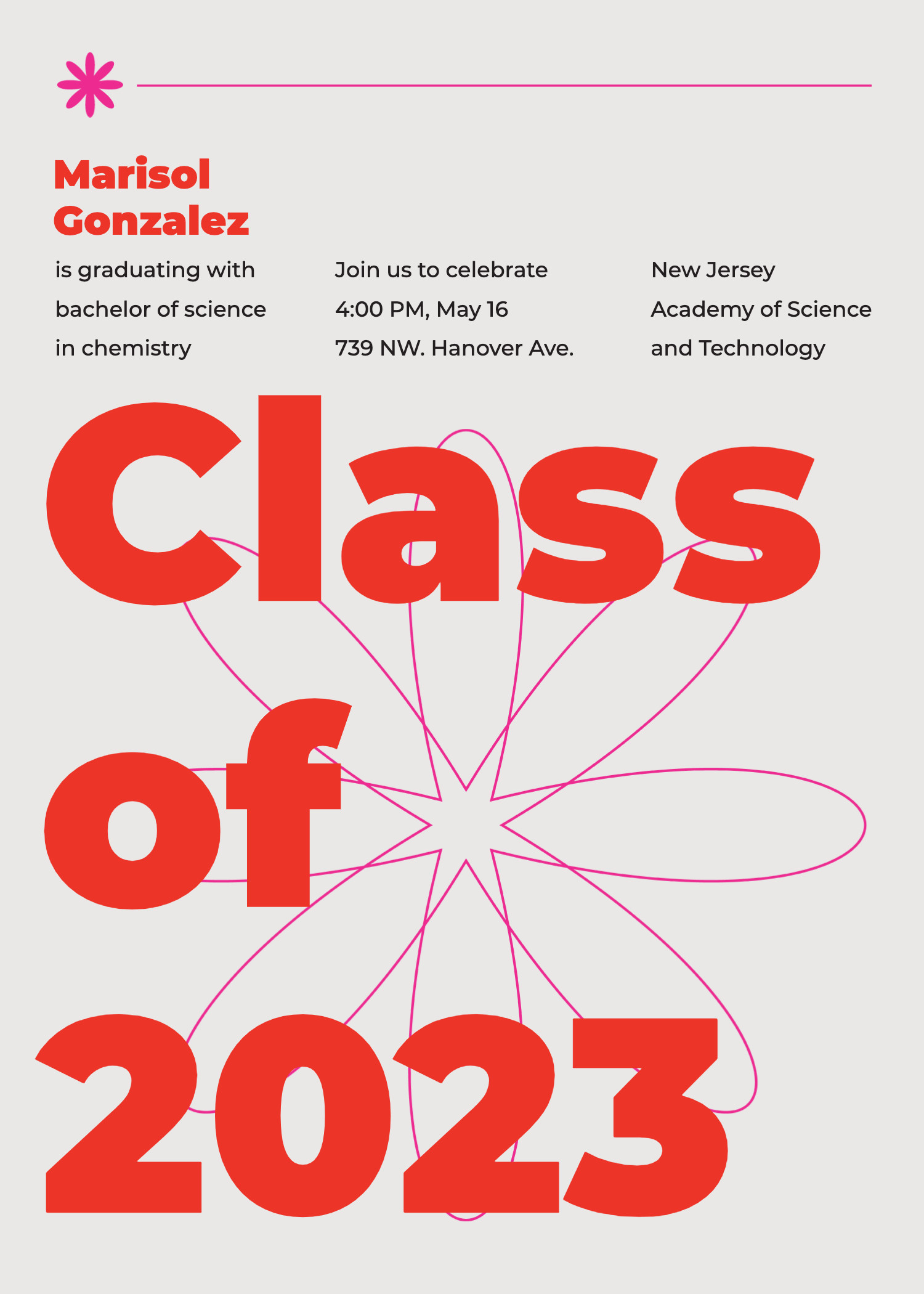 Template Bold Red Graduation Celebration Poster Design