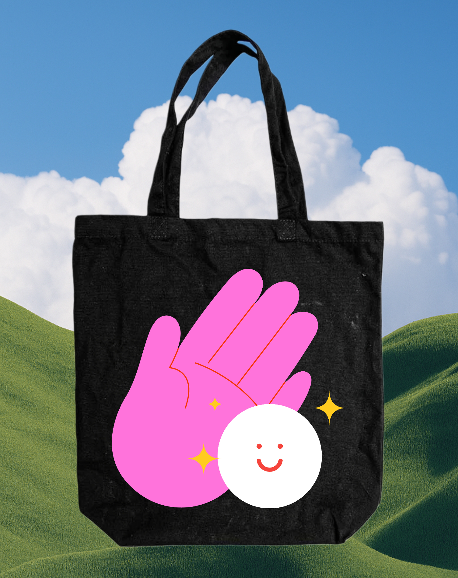 Template Playful Pink Hand Tote Bag Design
