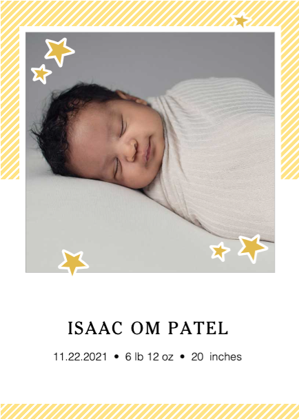 Template Charming Baby Announcement Poster in Cream