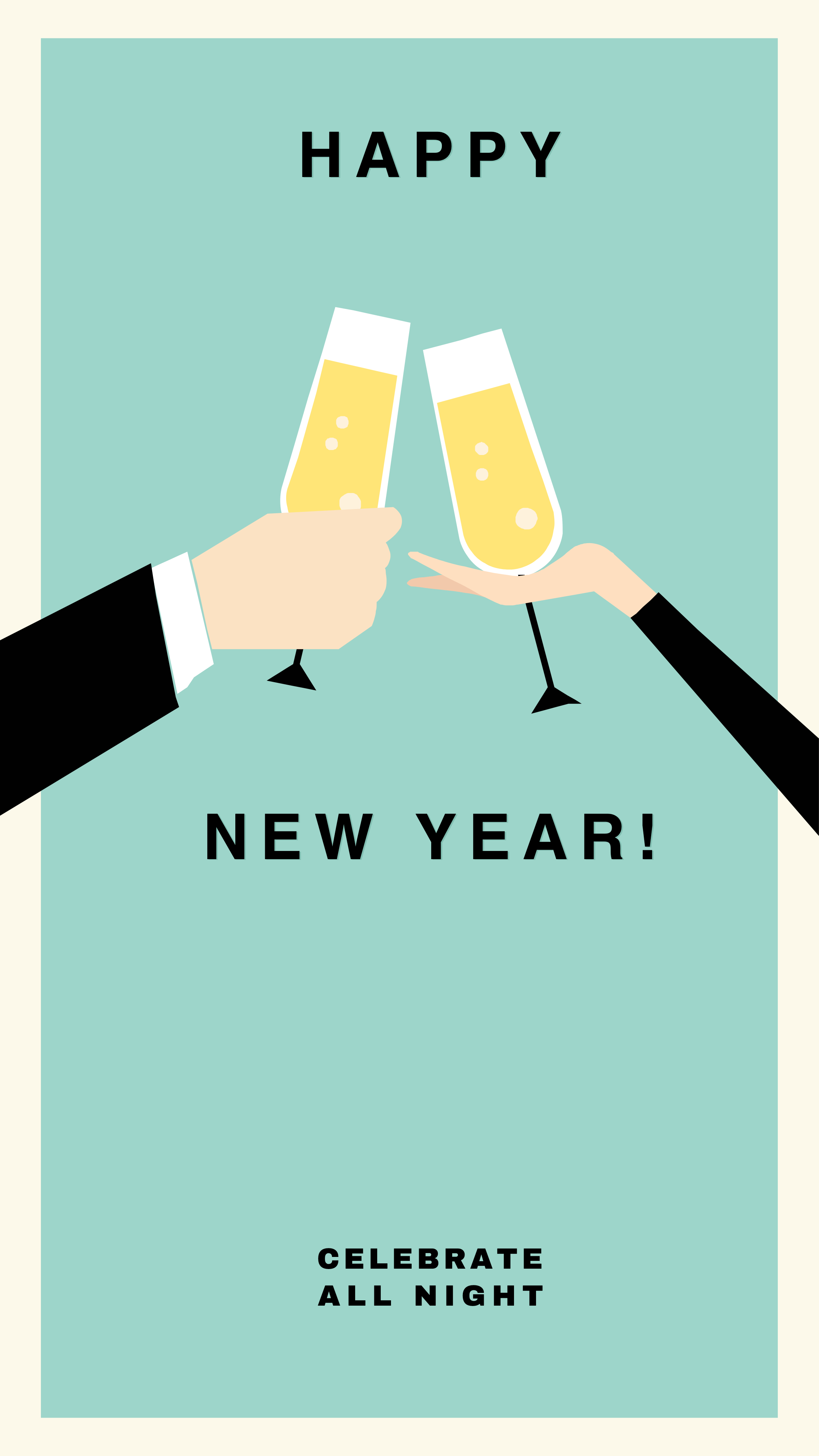 Elegant Teal New Year Celebration Poster