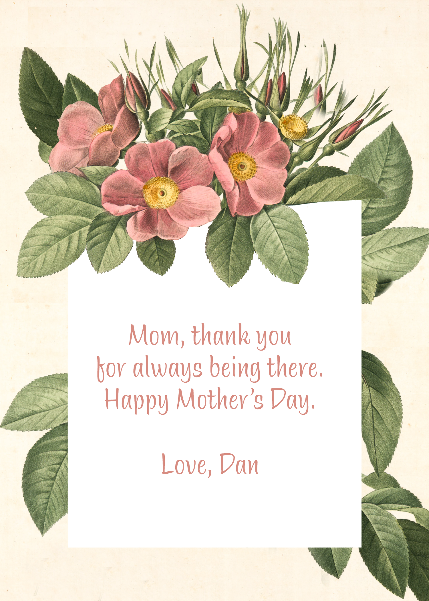 Elegant Pink Floral Mother's Day Post Template