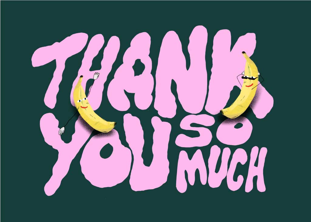 Template Vibrant Pink Green Gratitude Poster Design